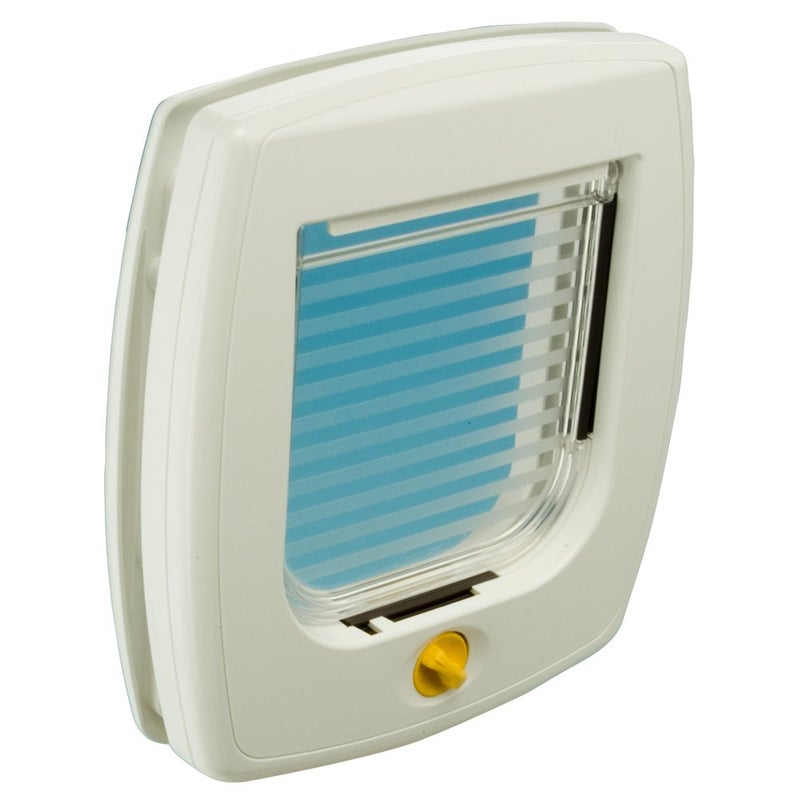 Ferplast Cat Door Swing 3" w/ 4-Way Locking System | Universal Pet Door in White for Interior & Exterior Use Ideal for Small Cats & Dogs Up to 12 Pounds | 1-Year Manufacturer's Warranty - Image 1